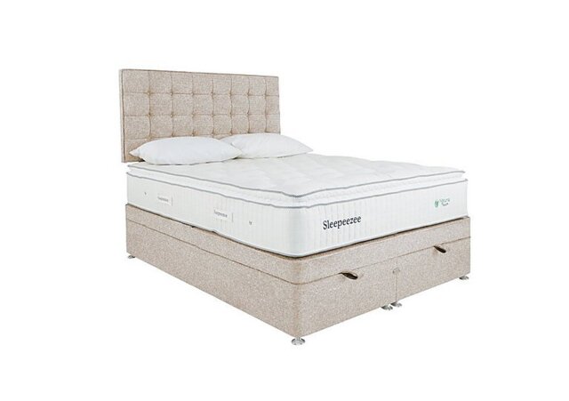 Sleepeezee - Natural Touch 2000 Pillowtop End Ottoman Divan Set - Double - Tweed Cream