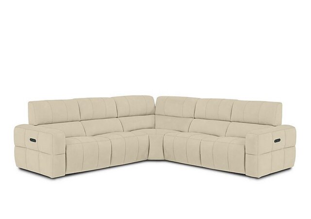 Cube Fabric Large Power Recliner Corner Sofa with Power Headrests