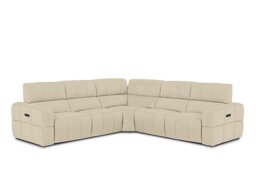 Cube Fabric Large Power Recliner Corner Sofa with Power Headrests