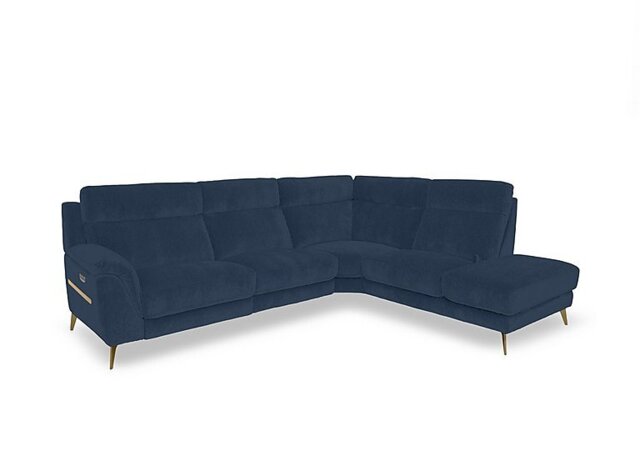 Eclipse Fabric Right Hand Facing Corner Power Recliner Sofa with Power Headrests and Chaise End Storage