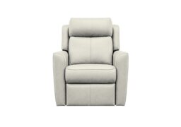 G Plan - Wren NC Leather Chair - Oxford Light Grey