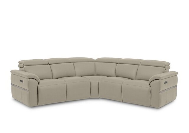 Dolomite Large Leather Corner Sofa with Power Recliner