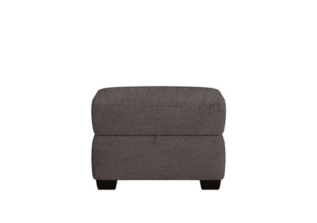 World of Leather - Hollywood Fabric Storage Footstool - Dark Grey