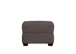 World of Leather - Hollywood Fabric Storage Footstool - Dark Grey