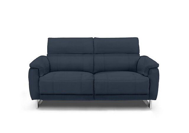Moet 2 Seater Leather Power Recliner Sofa with Telescopic Headrests - Peacock