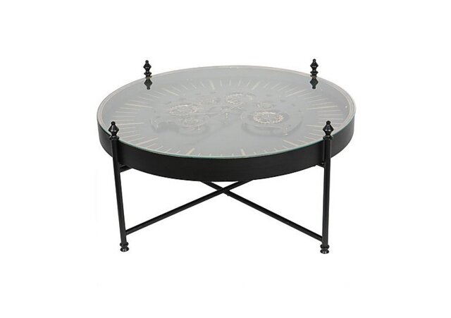 Palladium Clock Coffee Table - Black & Gold