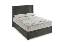 Silentnight - Revitalise Restore 1600 Half Ottoman Divan Set - Double - Fine Cord Velvet Hunter