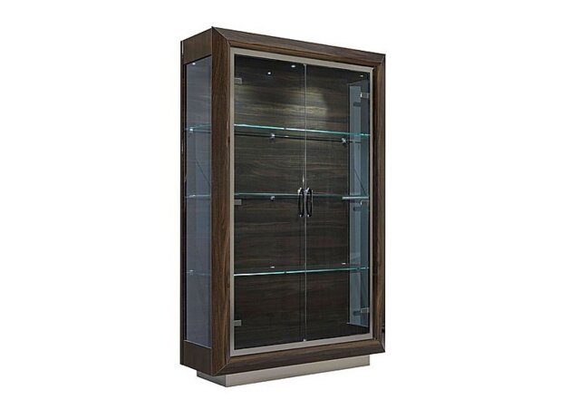 Palazzo 2 Door Curio Cabinet - Dark Walnut - Living Room Furniture - In Time for Christmas