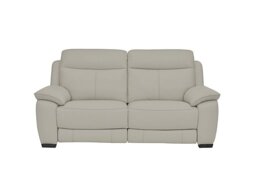World of Leather - Starlight Express 2 Seater BV Leather Power Recliner Sofa - Silver Grey