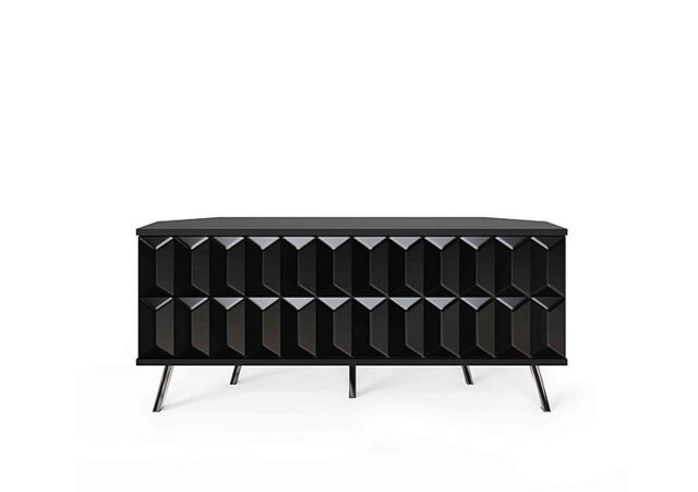 Alpha Corner TV Unit with SMART LED Lighting - Black