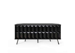 Alpha Corner TV Unit with SMART LED Lighting - Black