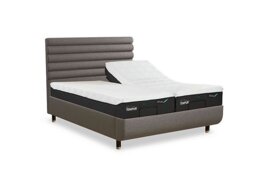 TEMPUR - Arc Ergo Smart Base Bed Frame with Vectra Headboard - Super King with Oak Feet