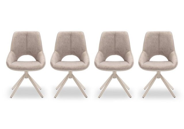 Tino Set of 4 Two Tone Swivel Dining Chairs