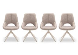 Tino Set of 4 Two Tone Swivel Dining Chairs