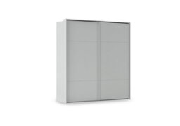 Rauch - Haven 210cm 2 Door Slider Wardrobe with Décor Doors - Silk Grey/Silk Grey Front