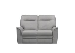 Parker Knoll - Hudson 23 Leather 2 Seater Recliner Sofa with Headrests and Power Lumbar - Roma Steel