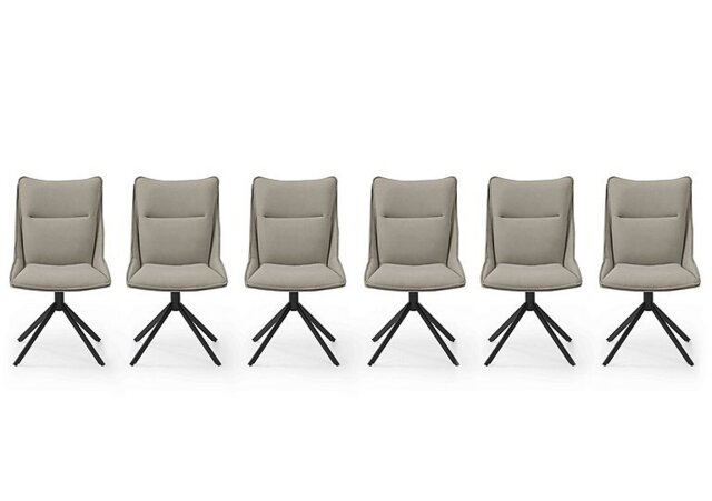 Catalina Set of 6 Swivel Dining Chairs - Taupe
