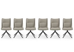 Catalina Set of 6 Swivel Dining Chairs - Taupe