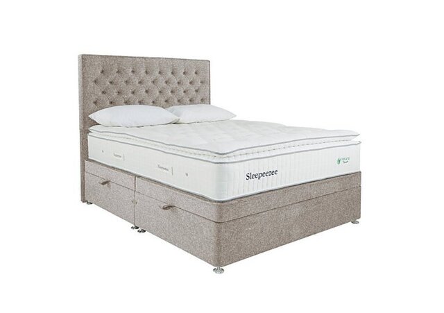 Sleepeezee - Natural Touch 3000 Pillowtop Side Ottoman Divan Set - Small Double - Tweed Stone