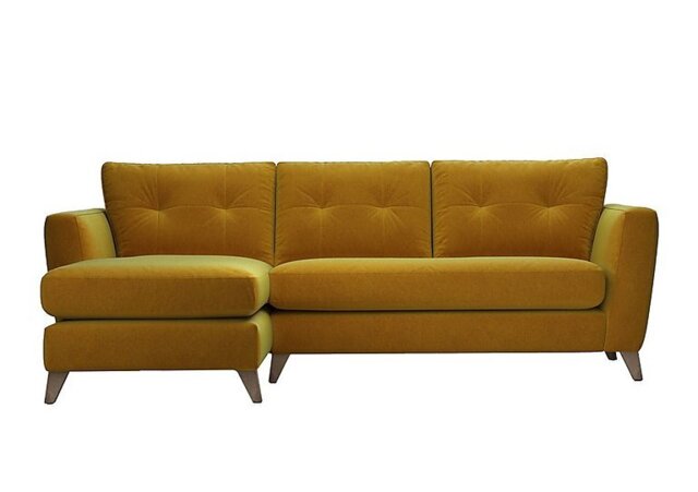 The Lounge Co. - Hermione Fabric Left Hand Facing Corner Sofa with Chaise End - Golden Spice