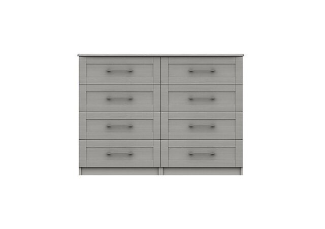 London Bedrooms - Fenchurch 8 Drawer Wide Chest - Light Grey