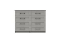 London Bedrooms - Fenchurch 8 Drawer Wide Chest - Light Grey