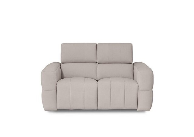 Cube Fabric 2 Seater Power Recliner Sofa with Power Headrests - Lead Grey