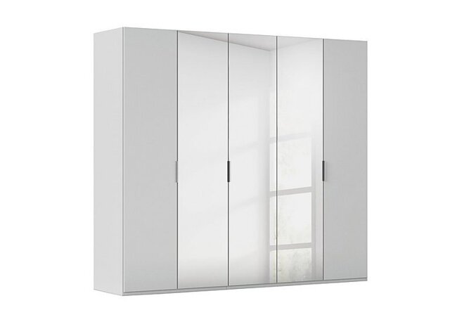 Rauch - Formes 5 Door Bifold Glass Wardrobe with 3 Mirror Doors - Silk Grey/Silk Grey Front