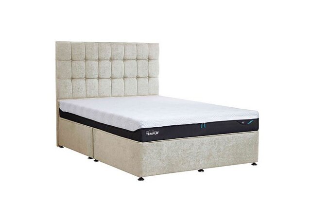 TEMPUR - Buckingham Platform Divan Base - King Size - Ice Cream