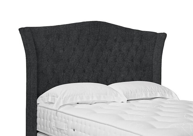Artisan Collection Haven High Floor Standing Headboard - Double - Tweed Charcoal