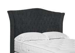 Artisan Collection Haven High Floor Standing Headboard - Double - Tweed Charcoal