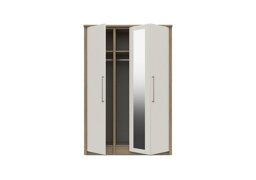 London Bedrooms - Chelsea 3 Door Bifold Wardrobe with Mirror Door and Silver Handles
