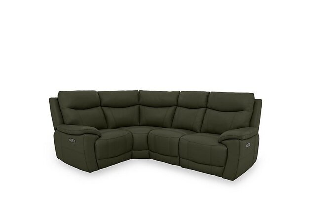 Sloane Leather Small Power Recliner Left Hand Facing Corner Sofa with Power Headrests - Oslo Pine