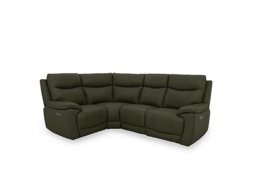 Sloane Leather Small Power Recliner Left Hand Facing Corner Sofa with Power Headrests - Oslo Pine