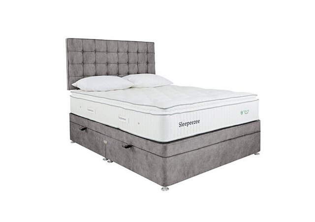 Sleepeezee - Natural Touch 2000 Pillowtop Side Ottoman Divan Set - Super King - Dapple Silver