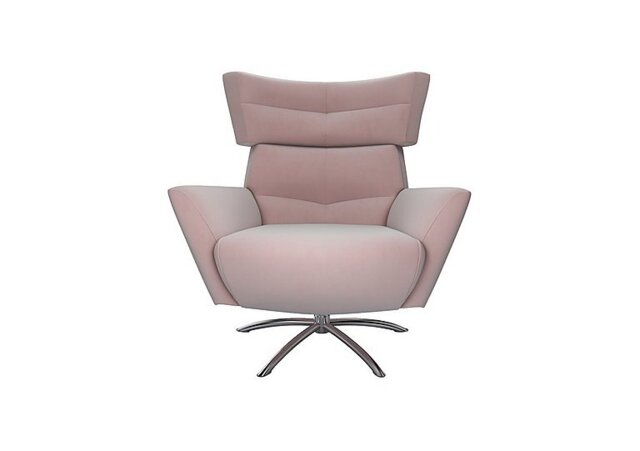 The Lounge Co. - Hermione Jacob Fabric Armchair - Cotton Candy with Chrome Feet