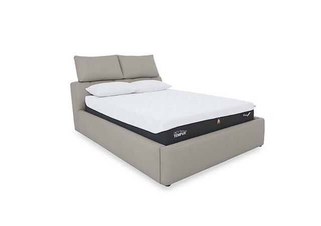 World of Leather - Tyrell Leather Manual Ottoman Bed Frame - King Size - Silver Grey
