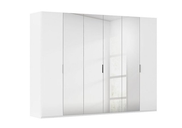 Rauch - Formes 6 Door Bifold Glass Wardrobe with 4 Mirror Doors - White/White Front