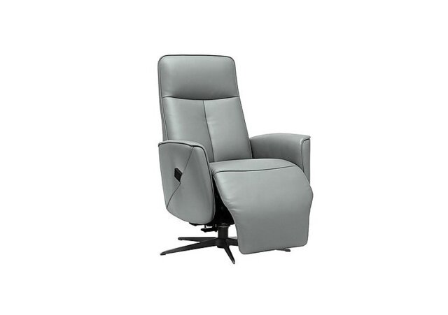 G Plan - Maribo Leather Lift and Rise Power Recliner Chair with Power Headrest and Black Base - Cambridge Grey