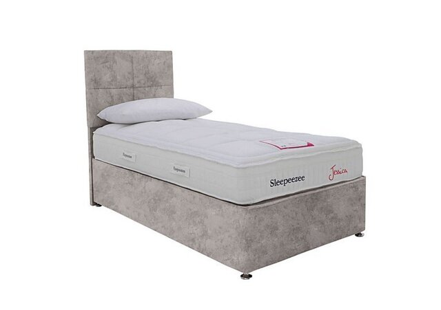 Sleepeezee - Jessica Side Ottoman Divan Set - Single - Daytona Silver