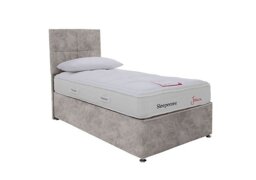 Sleepeezee - Jessica Side Ottoman Divan Set - Single - Daytona Silver