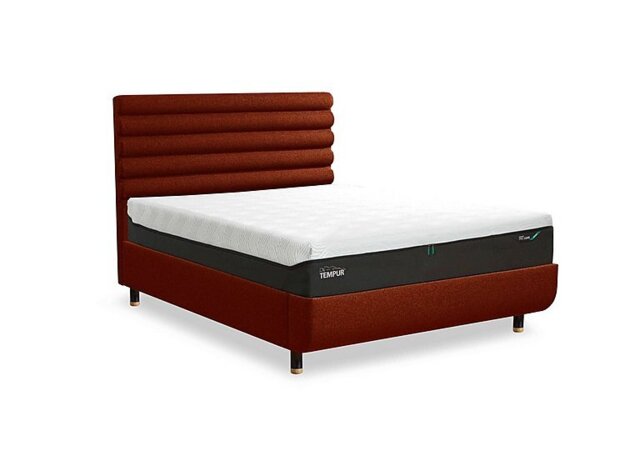 TEMPUR - Arc Disc Bed Frame with Vectra Headboard - King Size with Oak Feet