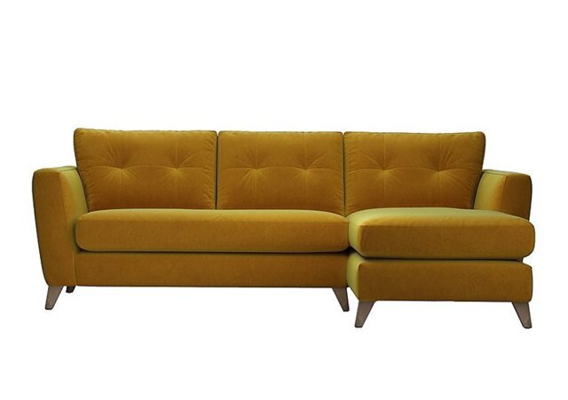 The Lounge Co. - Hermione Fabric Right Hand Facing Corner Sofa with Chaise End - Golden Spice