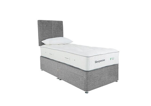 Sleepeezee - Natural Touch 3000 Divan Set with 2 Drawers - Single - Tweed Grey