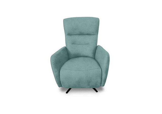 Designer Chair Collection Le Mans Fabric Dual Power Recliner Swivel Chair - Baby Blue