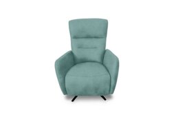 Designer Chair Collection Le Mans Fabric Dual Power Recliner Swivel Chair - Baby Blue
