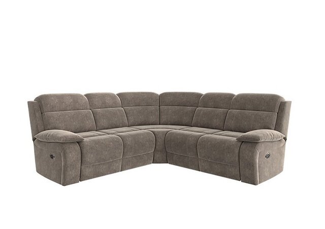 Moreno Fabric Power Recliner Corner Sofa - Mink