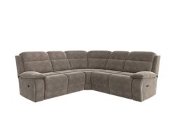 Moreno Fabric Power Recliner Corner Sofa - Mink