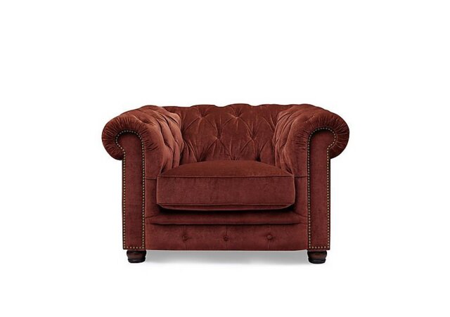 At The Helm - Shackleton Fabric Chesterfield Chair - Tawny