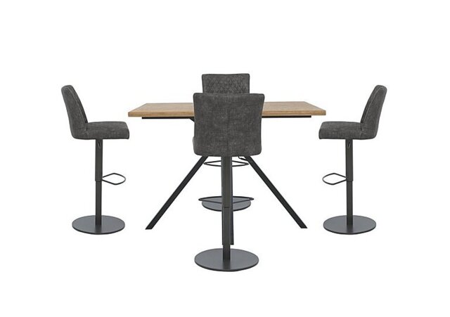 Earth Large Table and 4 Swivel Bar Stools